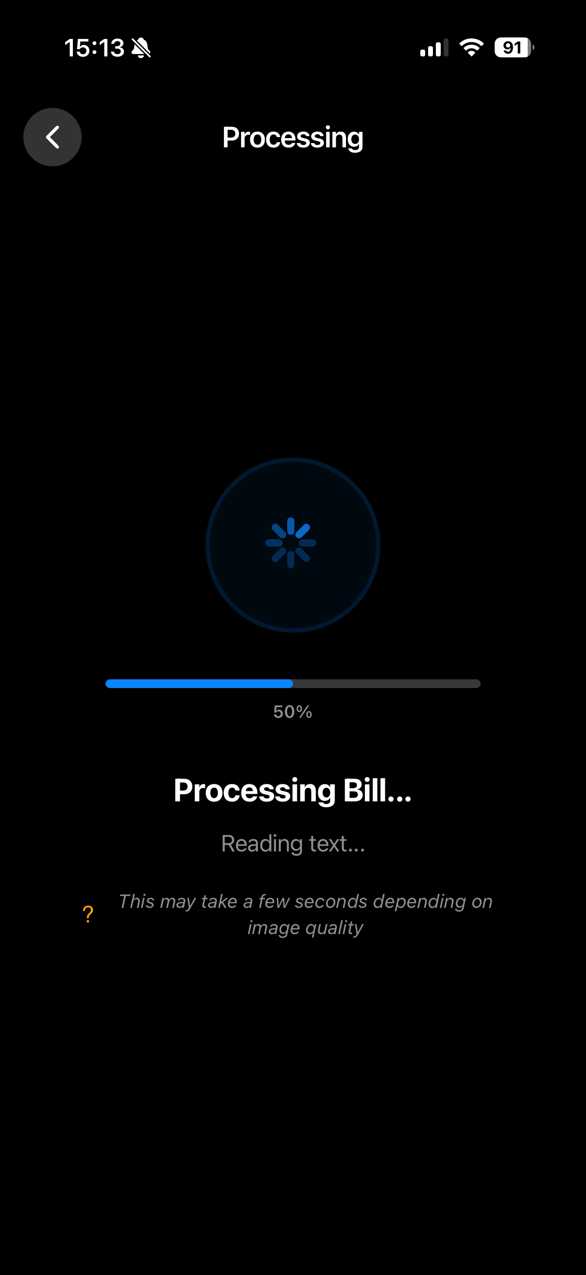 AI processing and extracting bill data